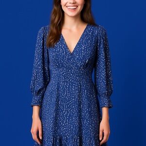 Harper Rose Blue and White Long Sleeve Dress